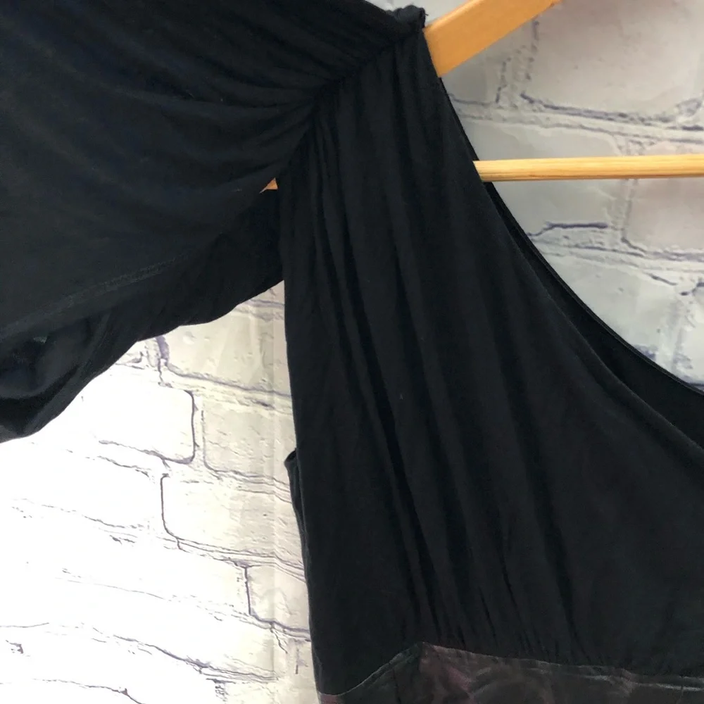 NV Nick Verreos "Heidi" Black Dress Knee Length One Shoulder jersey size 4 - Picture 8 of 10